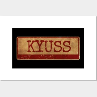 kyuss Text gold siple retro, vintage Posters and Art